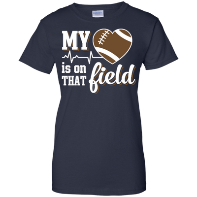 My Heart Is On That Field Football-T-Shirt & Hoodie-Women's T-Shirt-Navy