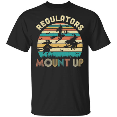 Vintage Regulators Mount Up Funny Halloween Witch-T-Shirt & Tank Top-Classic T-Shirt-Black