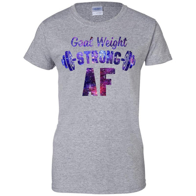 Goal Weight Strong AF-T-Shirt & Tank Top-Women's T-Shirt-Sport Grey