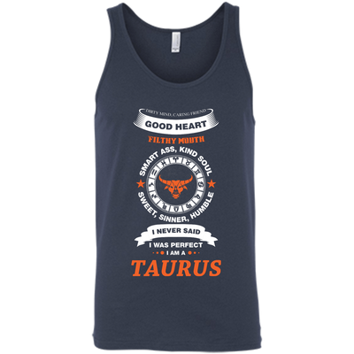 I Never Said I Was Perfect I Am A TAURUS-T-Shirt & Hoodie-Unisex Tank-Navy