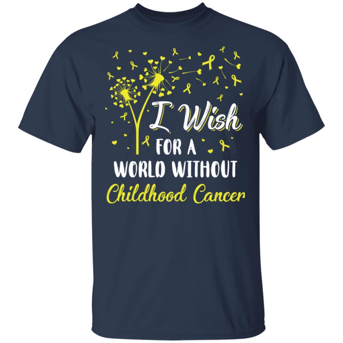 I Wish For A World Without Childhood Cancer Awareness-T-Shirt & Hoodie-Classic T-Shirt-Navy