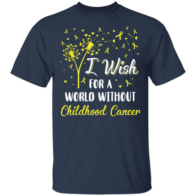 I Wish For A World Without Childhood Cancer Awareness-T-Shirt & Hoodie-Classic T-Shirt-Navy