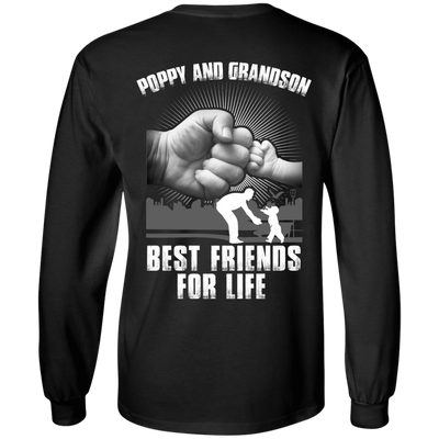 Poppy And Grandson Best Friends For Life-T-Shirt & Hoodie-Long Sleeve T-Shirt-Black