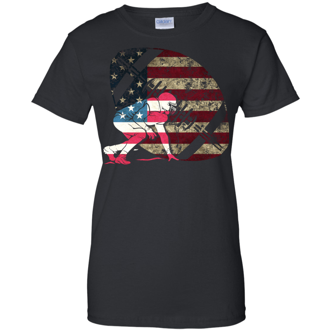 Tackle Football America Flag-T-Shirt & Hoodie-Women's T-Shirt-Black
