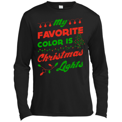 My favorite color is Christmas light-T-Shirt & Hoodie-Long Sleeve T-Shirt-Black