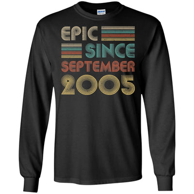 Epic Since September 2005 16th Birthday Gift 16 Yrs Old-T-Shirt & Hoodie-Long Sleeve T-Shirt-Black