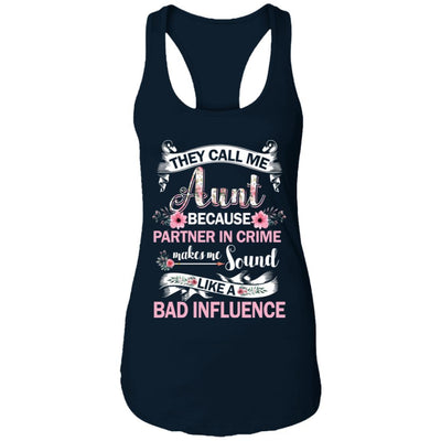 They Call Me Aunt Because Partner In Crime-T-Shirt & Tank Top-Women's Ideal Racerback Tank-Midnight Navy