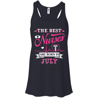 The Best Nurses Are Born In July-T-Shirt & Hoodie-Women's Flowy Racerback Tank-Midnight