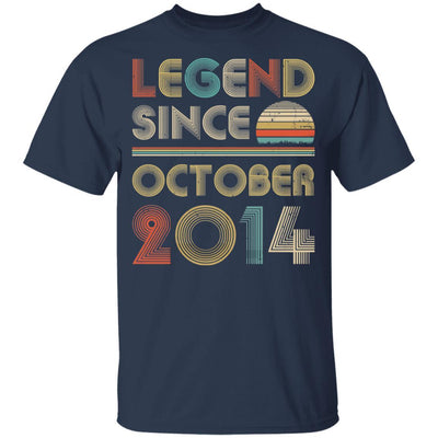 Legend Since October 2014 Vintage 7th Birthday Gifts Youth-Youth Shirt-Youth T-Shirt-Navy