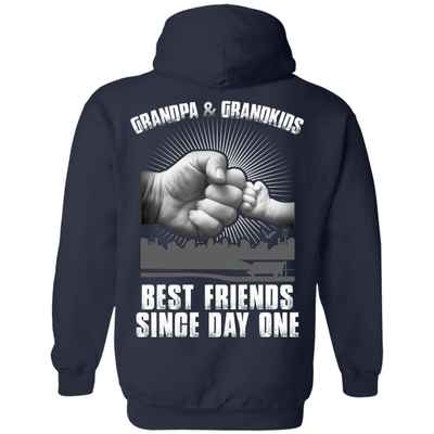 Grandpa And Grandkids Best Friends Single Day One-T-Shirt & Hoodie-Pullover Hoodie-Navy
