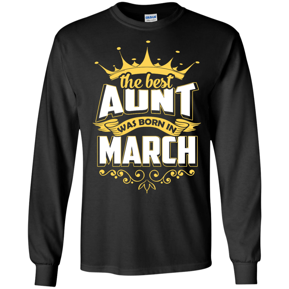 The Best Aunt Was Born In March-T-Shirt & Hoodie-Long Sleeve T-Shirt-Black