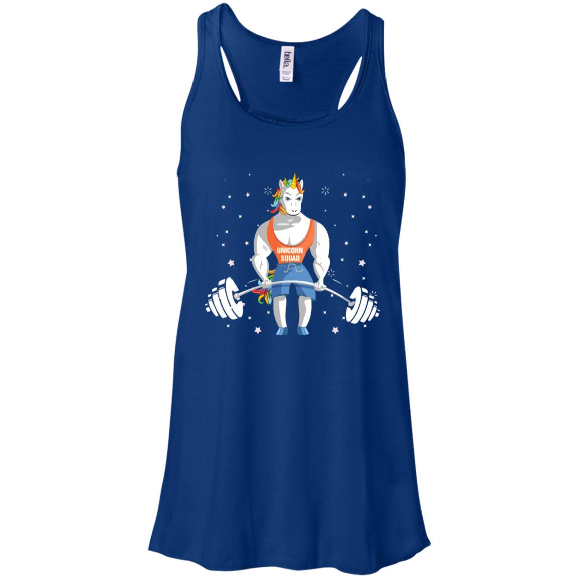Unicorn Weightlifting Funny Workout Fitness Gym-T-Shirt & Tank Top-Women's Flowy Racerback Tank-True Royal
