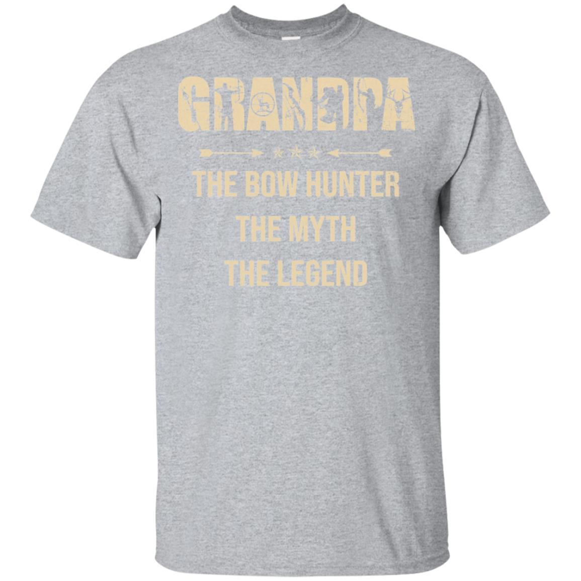 Grandpa The Bow Hunter The Myth The Legend Funny Hunting-T-Shirt & Hoodie-Classic T-Shirt-Sport Grey