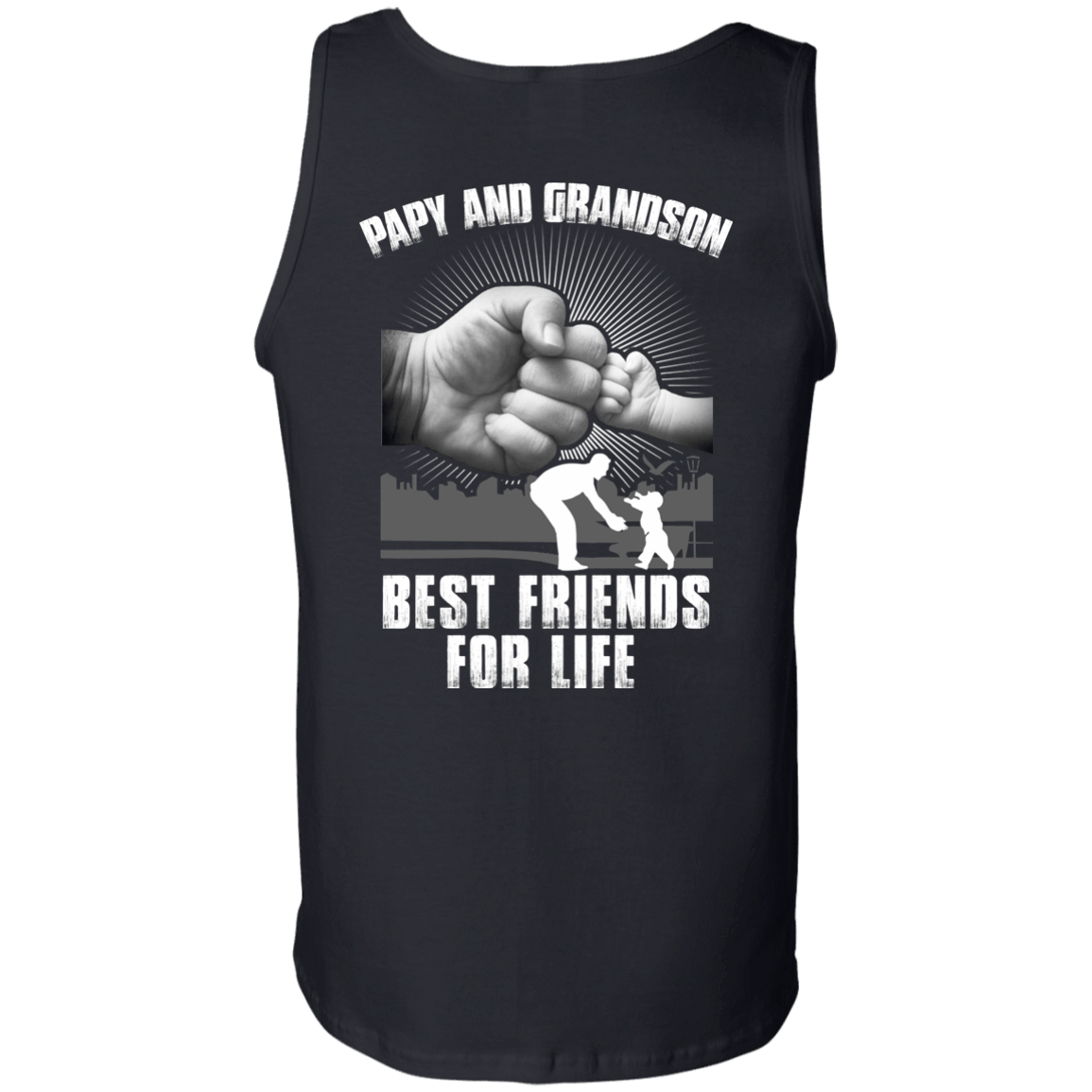 Papy And Grandson Best Friends For Life-T-Shirt & Hoodie-Unisex Tank-Black