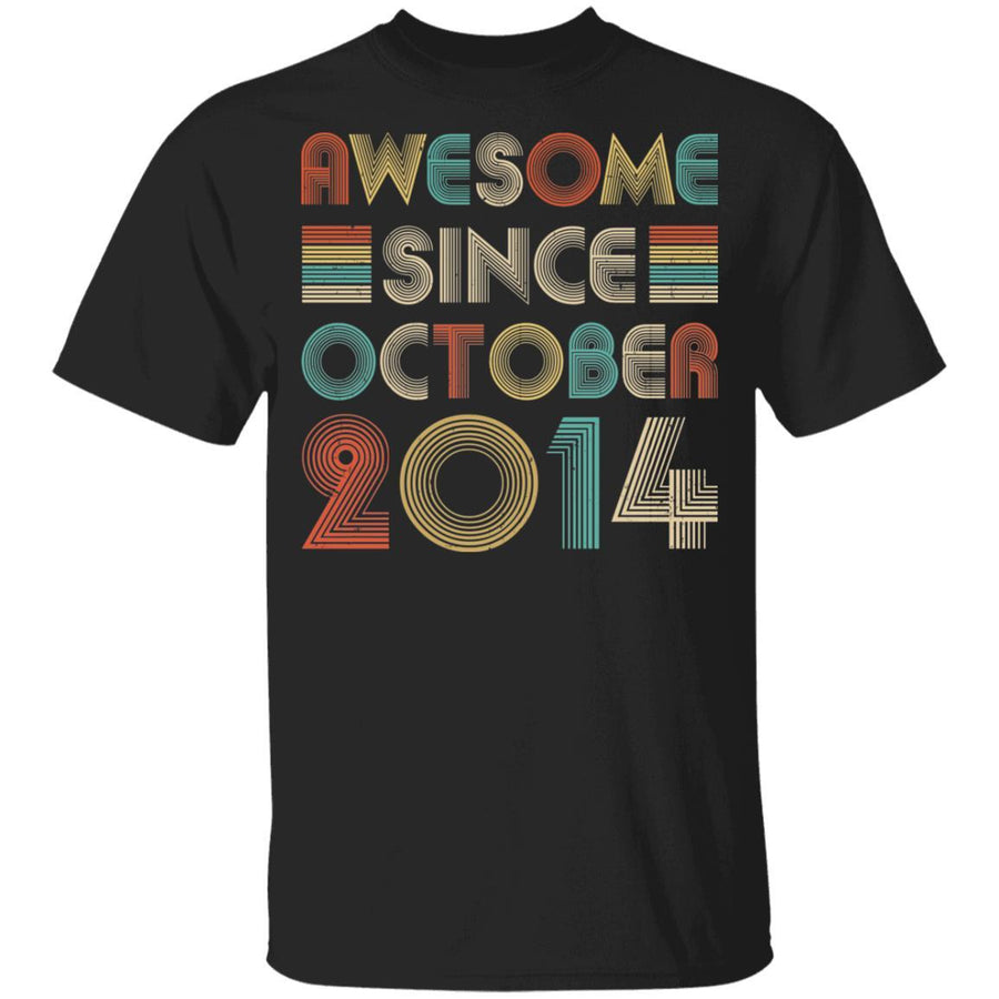 Awesome Since October 2014 Vintage 7th Birthday Gifts Youth-Youth Shirt-Youth T-Shirt-Black