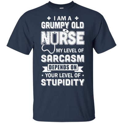 I'm A Grumpy Nurse My Level Of Sarcasm-T-Shirt & Hoodie-Classic T-Shirt-Navy