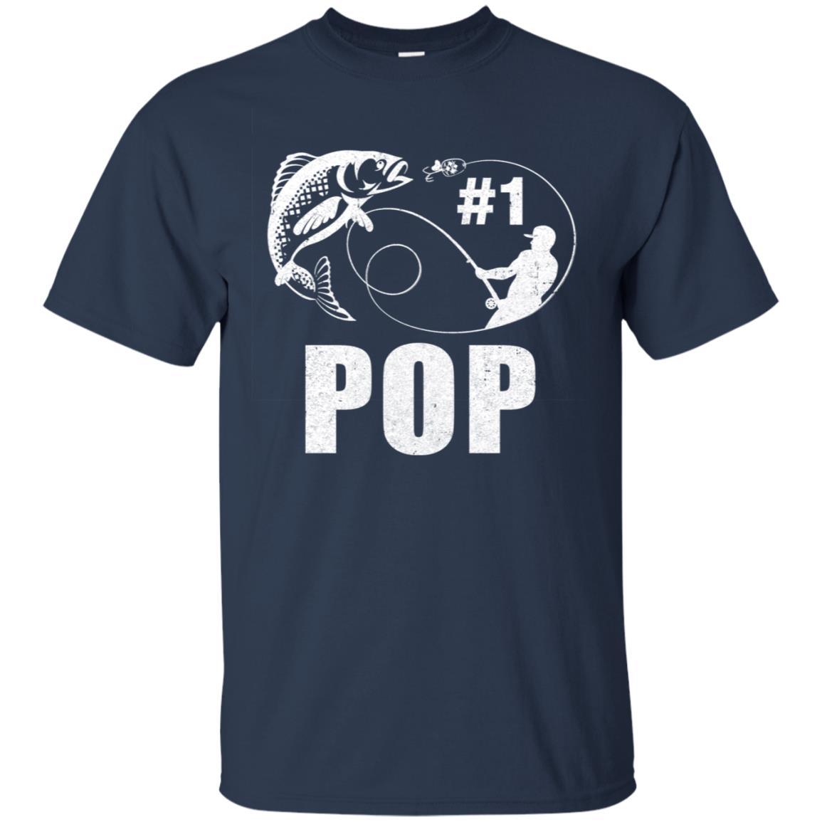 #1 Pop Fishing Fisherman Best Fathers Day Gift-T-Shirt & Hoodie-Classic T-Shirt-Navy