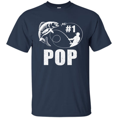 #1 Pop Fishing Fisherman Best Fathers Day Gift-T-Shirt & Hoodie-Classic T-Shirt-Navy