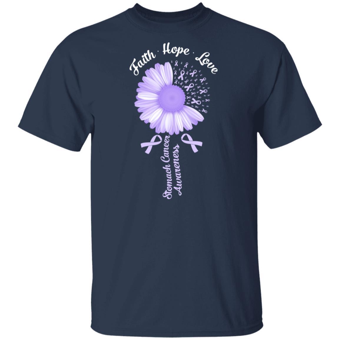 Faith Hope Love Periwinkle Stomach Cancer Awareness-T-Shirt & Hoodie-Classic T-Shirt-Navy