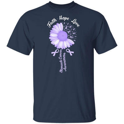 Faith Hope Love Periwinkle Stomach Cancer Awareness-T-Shirt & Hoodie-Classic T-Shirt-Navy