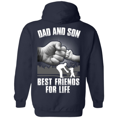 Dad And Son Best Friends For Life-T-Shirt & Hoodie-Pullover Hoodie-Navy