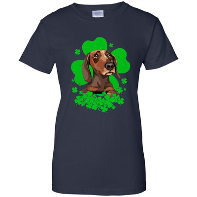 Dachshund St. Patrick's Day Clovers-T-Shirt & Hoodie-Women's T-Shirt-Navy