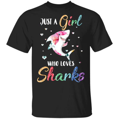 Just A Girl Who Loves Sharks Cute Shark Lover-T-Shirt & Hoodie-Classic T-Shirt-Black