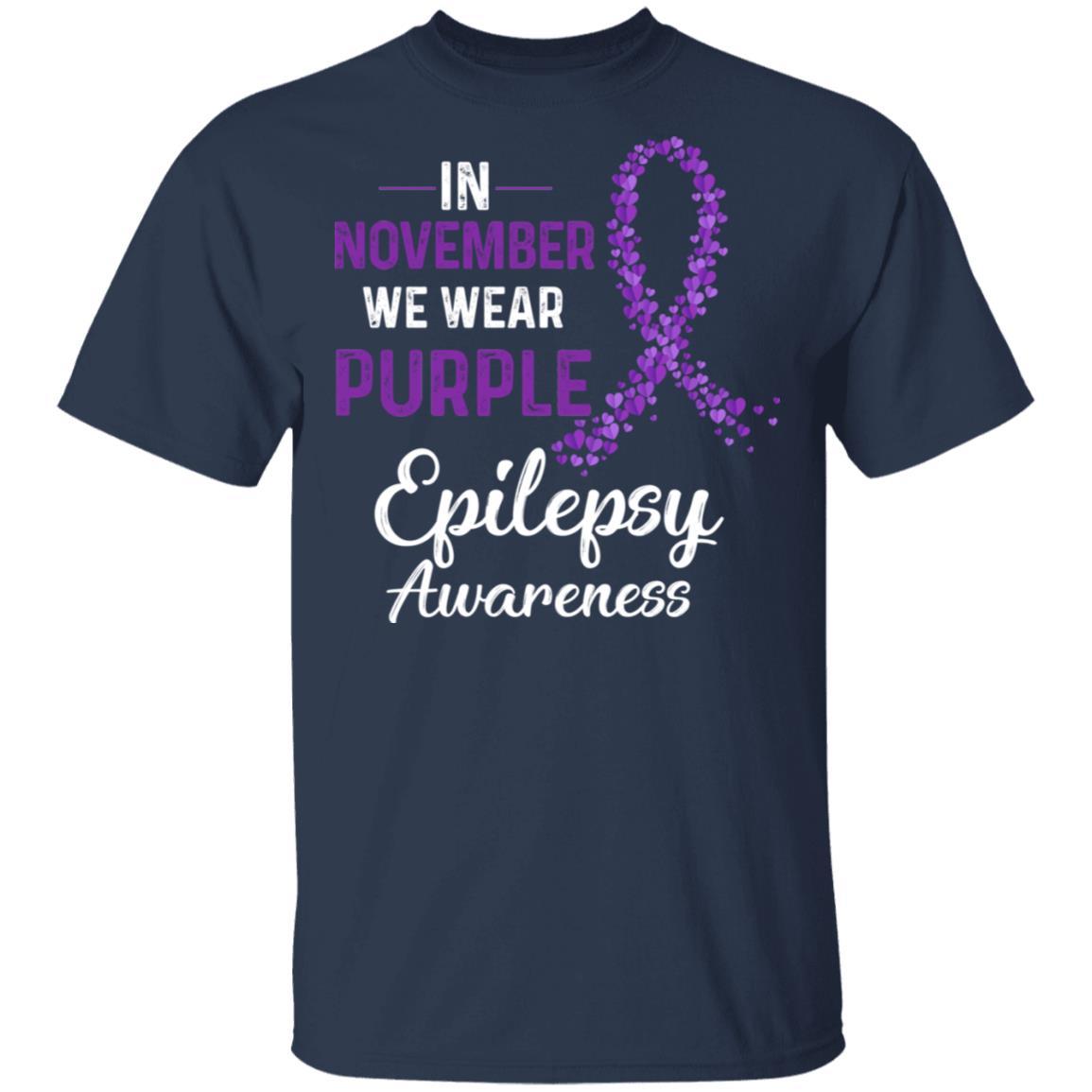 In November We Wear Purple Epilepsy Awareness-T-Shirt & Hoodie-Classic T-Shirt-Navy