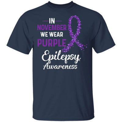 In November We Wear Purple Epilepsy Awareness-T-Shirt & Hoodie-Classic T-Shirt-Navy
