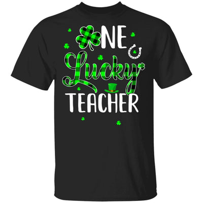 Funny St Patricks Day Gift For Prek Kinder One Lucky Teacher-T-Shirt & Hoodie-Classic T-Shirt-Black