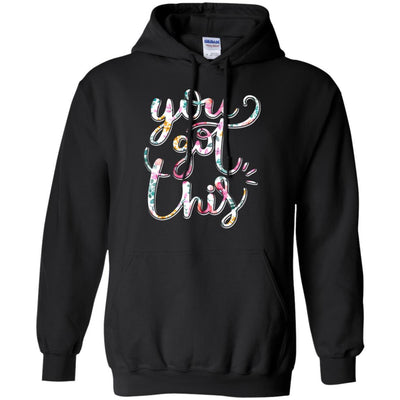 Flower Motivational Teacher State Testing You Got This-T-Shirt & Hoodie-Pullover Hoodie-Black