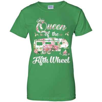 Queen Of The Fifth Wheel Funny Camping-T-Shirt & Hoodie-Women's T-Shirt-Irish Green