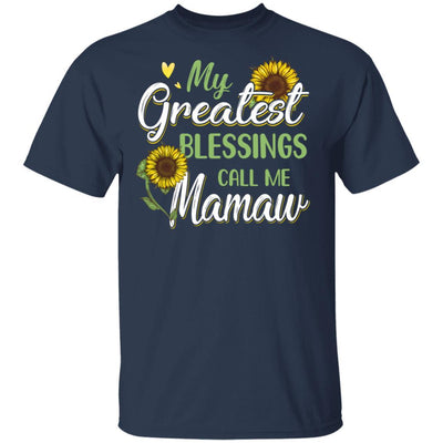 My Greatest Blessings Call Me Mamaw Sunflower Gifts-T-Shirt & Hoodie-Classic T-Shirt-Navy