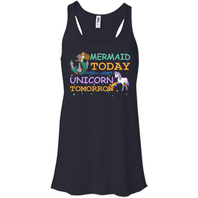 Mermaid Today Unicorn Tomorrow-T-Shirt & Hoodie-Women's Flowy Racerback Tank-Midnight