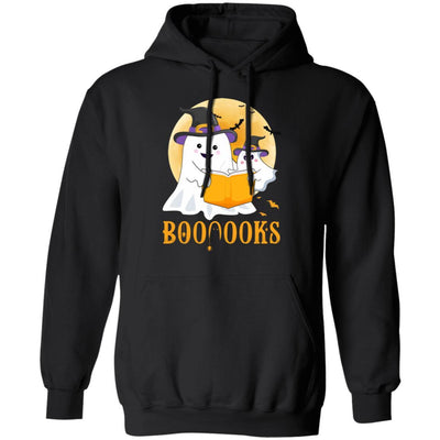 Booooks Halloween Tee Boo Read Books-T-Shirt & Hoodie-Pullover Hoodie-Black