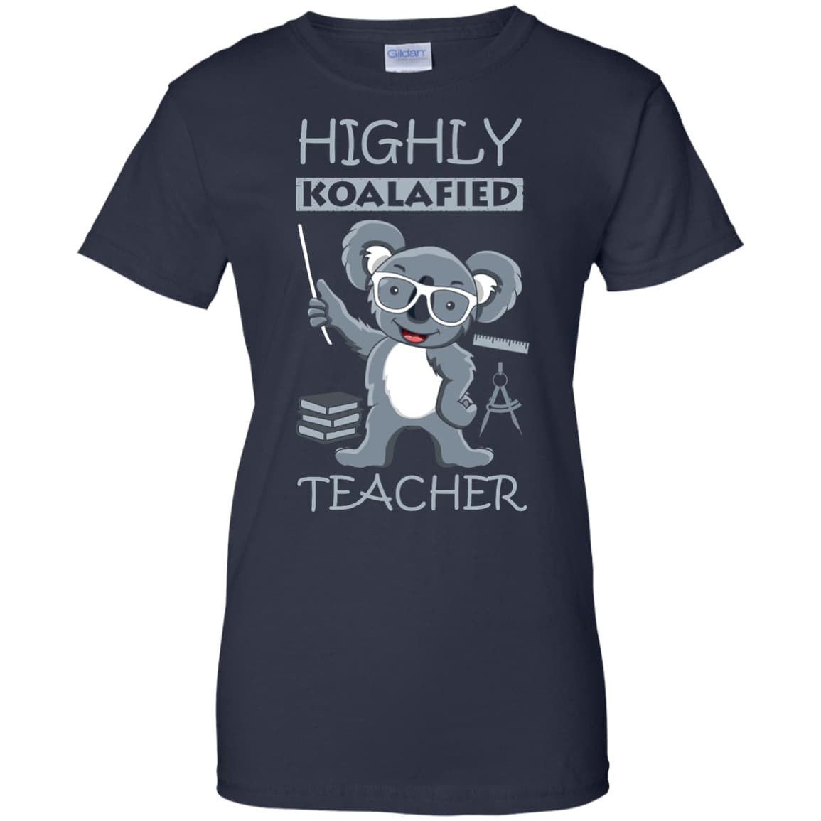 Highly Koalafied Teacher-T-Shirt & Hoodie-Women's T-Shirt-Navy