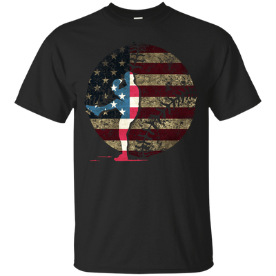 Pitcher Baseball America Flag-T-Shirt & Hoodie-Classic T-Shirt-Black