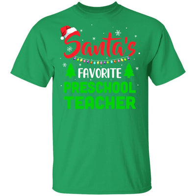 Santa's Favorite Preschool Teacher Funny Christmas Xmas Gifts-T-Shirt & Sweatshirt-Classic T-Shirt-Irish Green