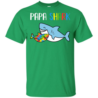 Papa Shark Support Autism Awareness For Grandchild-T-Shirt & Hoodie-Classic T-Shirt-Irish Green