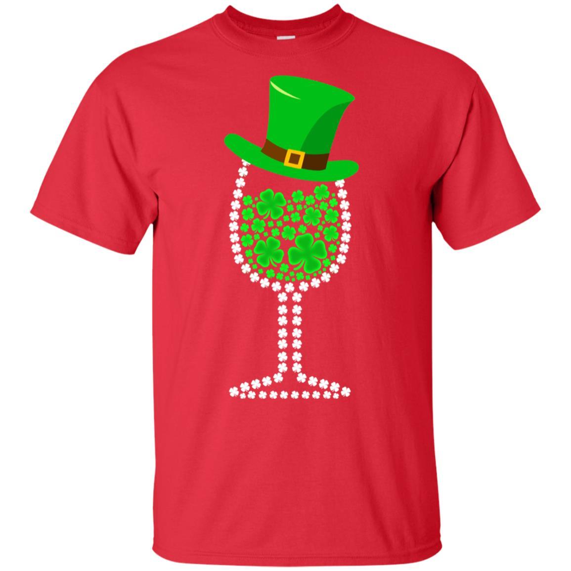 Shamrock Wine Glass Top Hat St Patrick's Day Gift-T-Shirt & Hoodie-Classic T-Shirt-Red