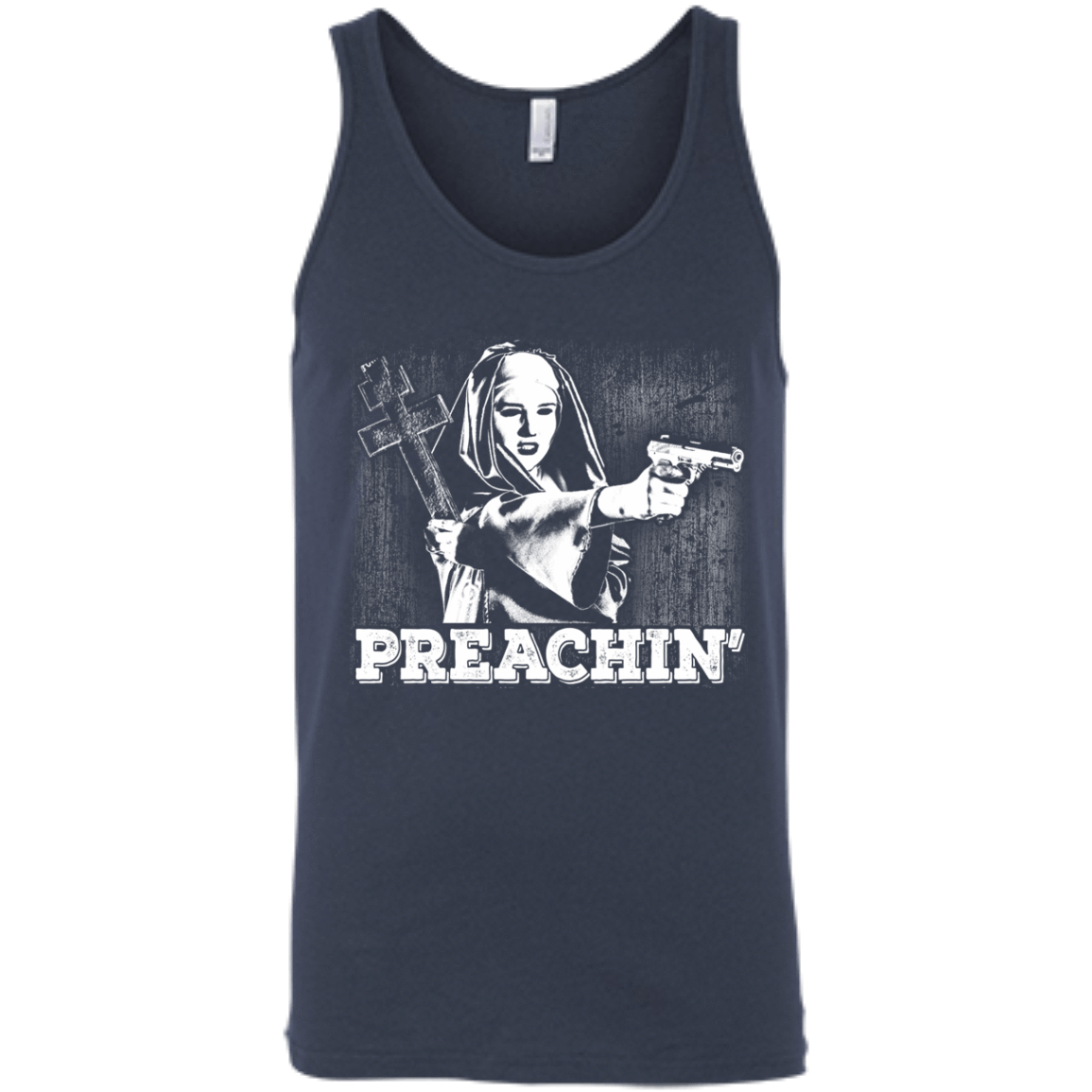 Preachin'-T-Shirt & Hoodie-Unisex Tank-Navy