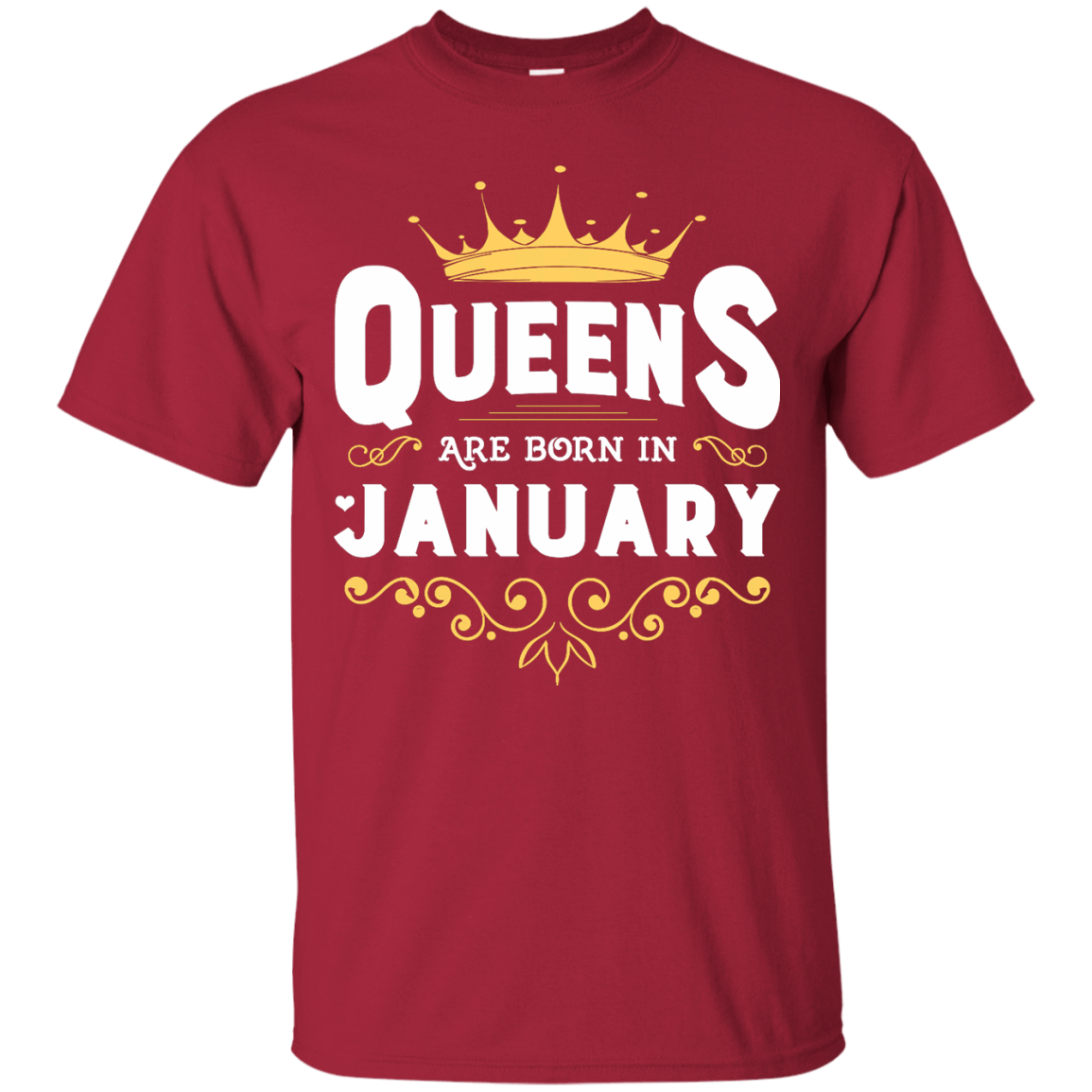 Queens Are Born In January-T-Shirt & Hoodie-Classic T-Shirt-Cardinal