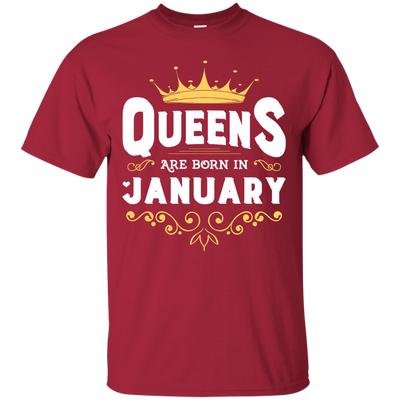 Queens Are Born In January-T-Shirt & Hoodie-Classic T-Shirt-Cardinal
