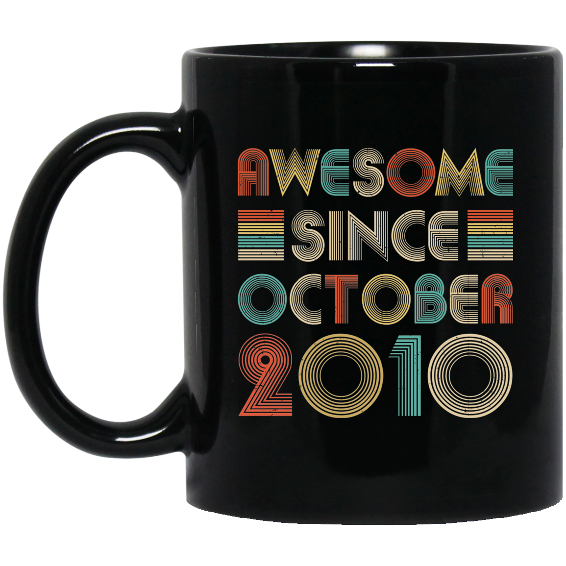 Awesome Since October 2010 Vintage 11th Birthday Gifts Youth Mug-Coffee Mug-BM11OZ 11 oz. Black Mug-Black