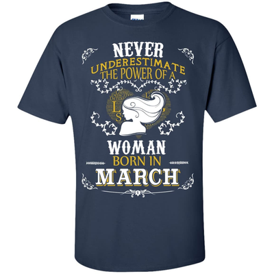 A Woman Born In MARCH-T-Shirt & Hoodie-Classic T-Shirt-Navy