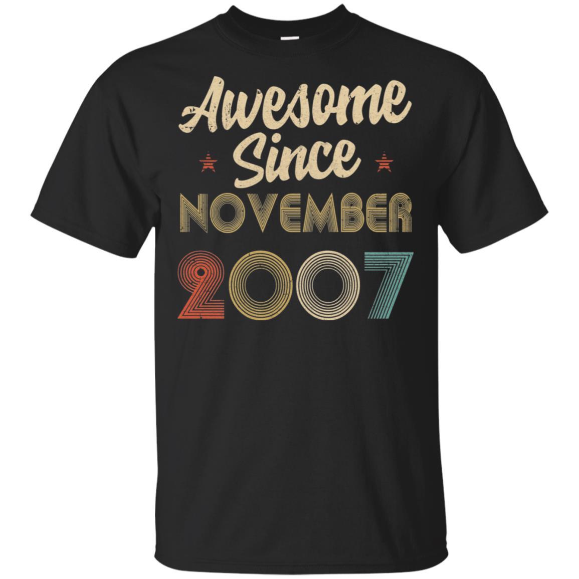 Awesome Since November 2007 Vintage 14th Birthday Gifts-T-Shirt & Hoodie-Classic T-Shirt-Black