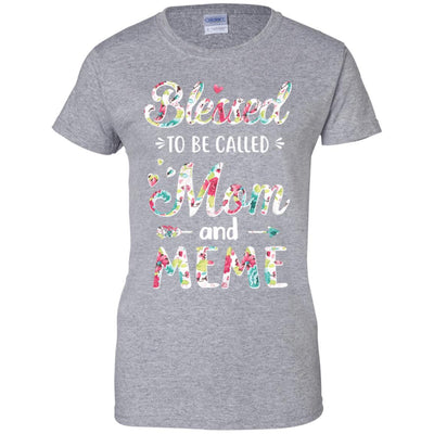 Mothers Day Gifts Blessed To Be Called Mom And Meme-T-Shirt & Hoodie-Women's T-Shirt-Sport Grey
