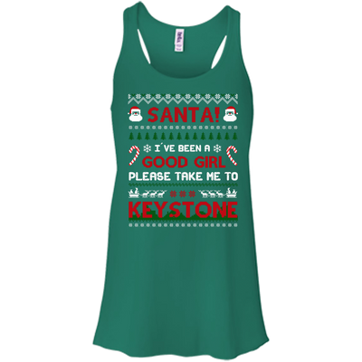 Santa I've Been A Good Girl Please Take Me To Keystone-T-Shirt & Hoodie-Women's Flowy Racerback Tank-Kelly