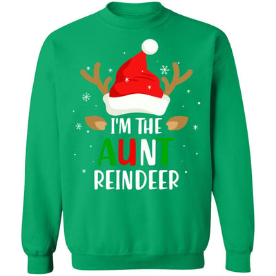 I'm The Aunt Reindeer Matching Family Christmas-T-Shirt & Sweatshirt-Crewneck Sweatshirt-Irish Green