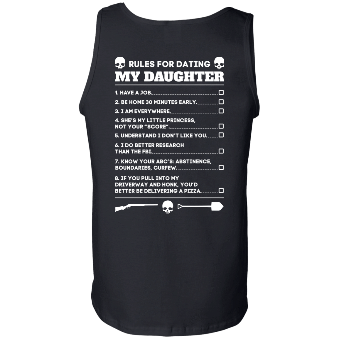 Rules For Dating My Daughter Funny-T-Shirt & Hoodie-Unisex Tank-Black